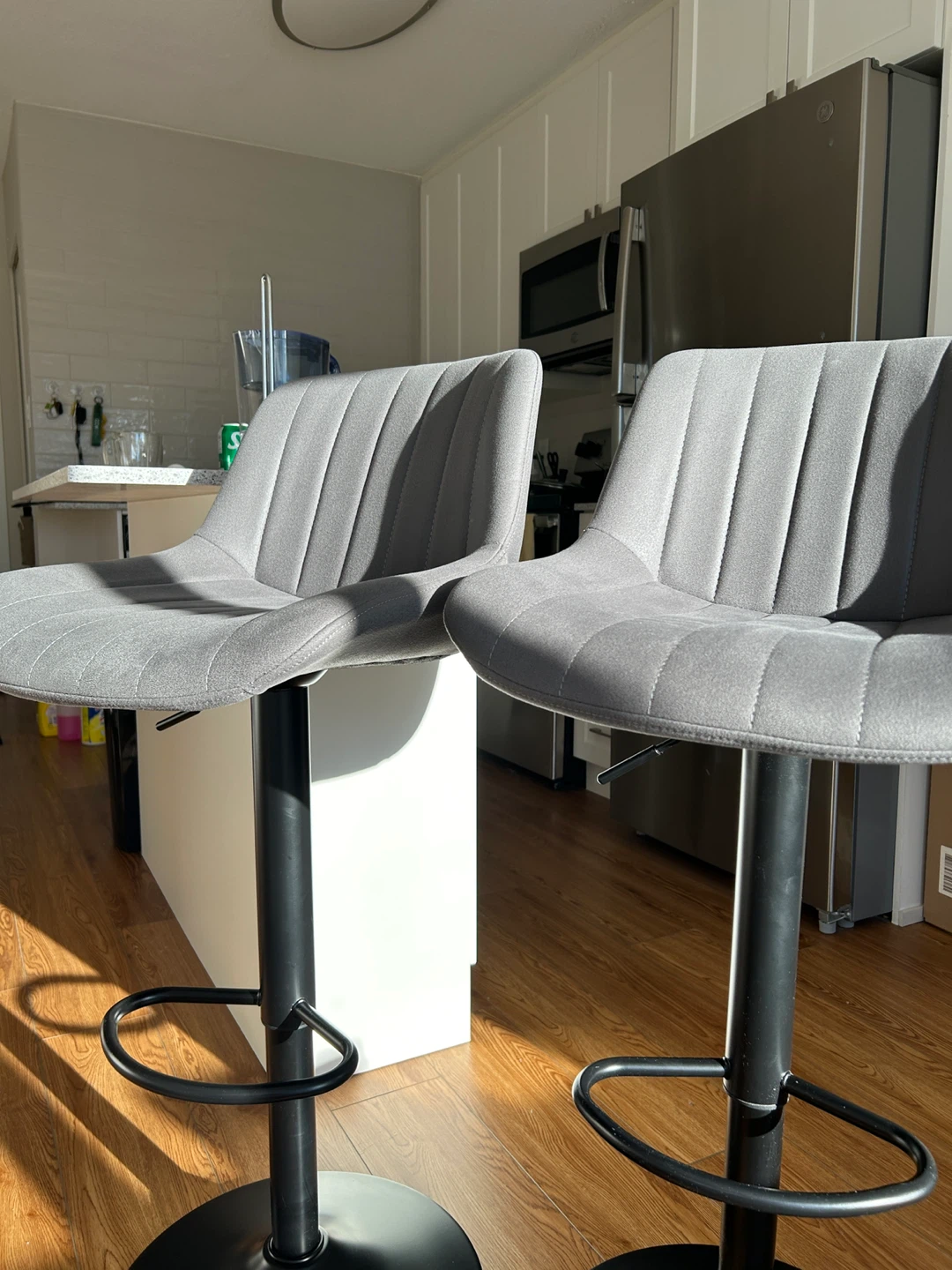 Grey Swivel Bar Stool