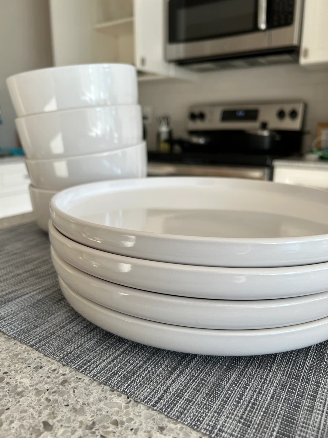 White Dinnerware Set - Plates and Bowls