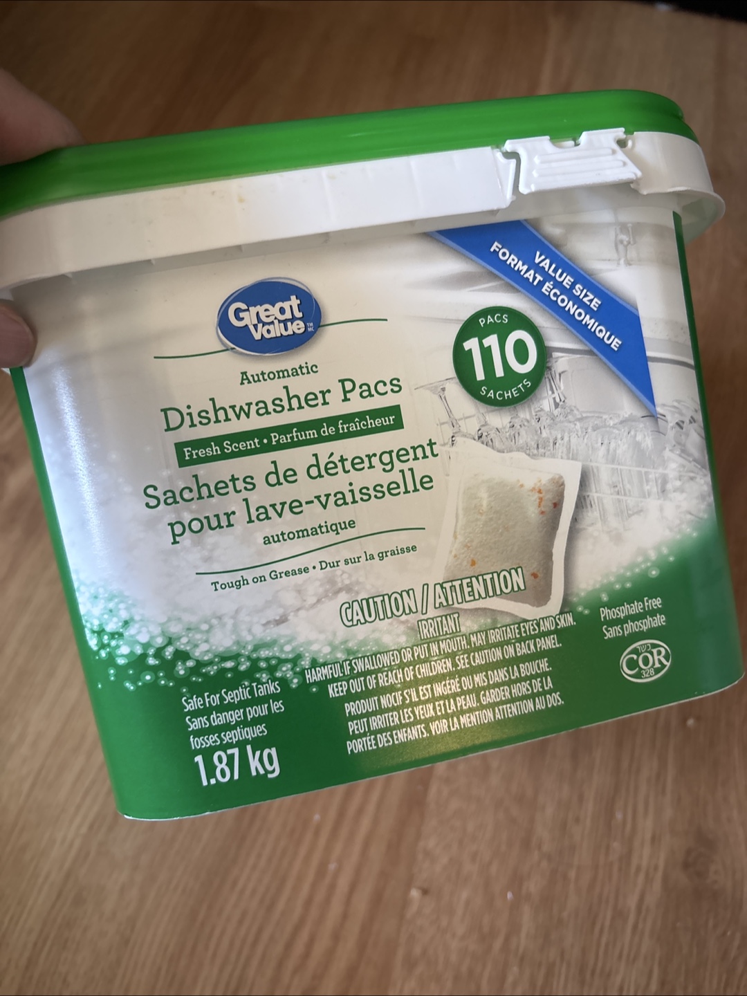 Great Value Automatic Dishwasher Pacs - 110 Sachets