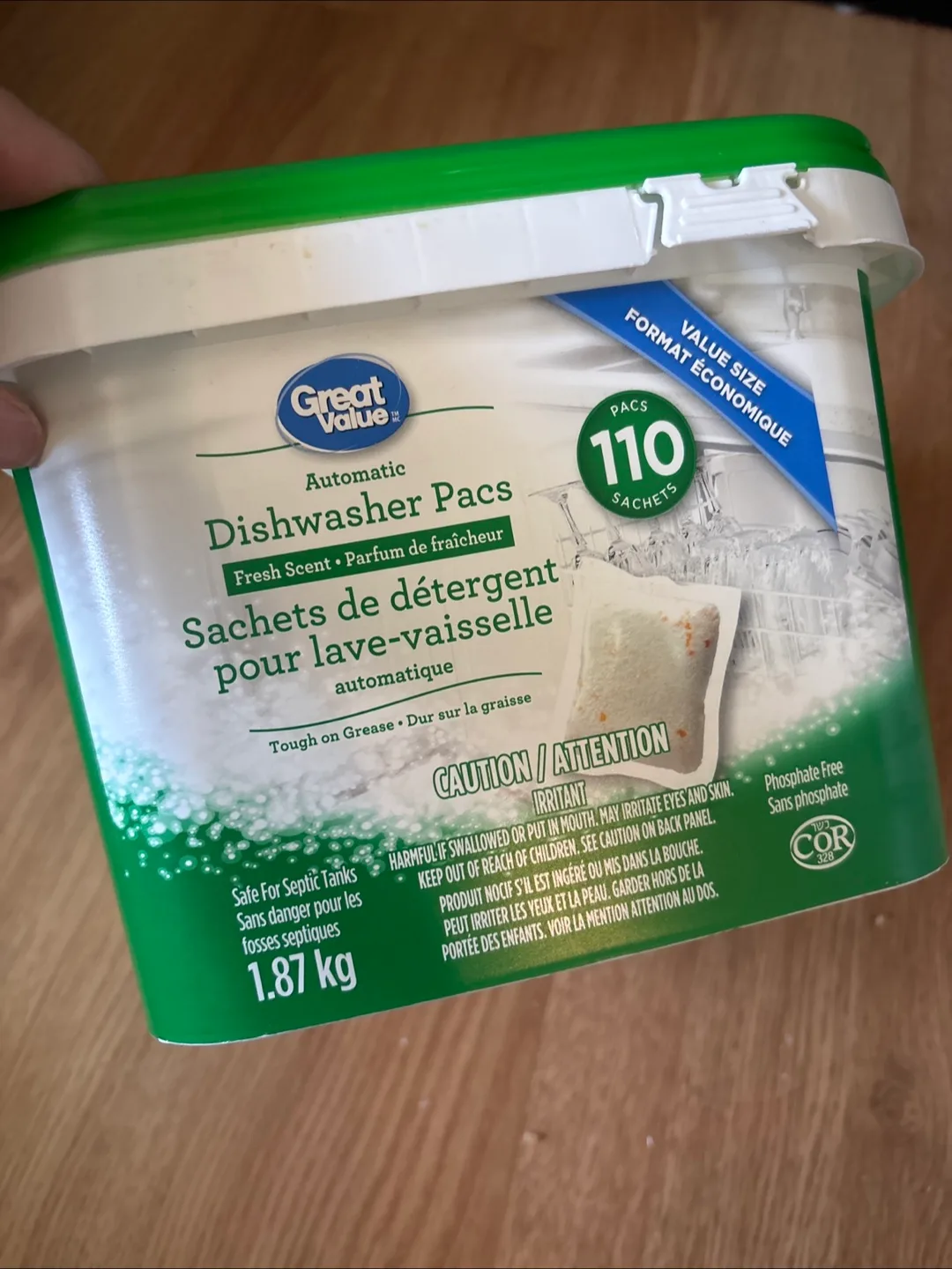 Great Value Automatic Dishwasher Pacs - 110 Sachets thumbnail