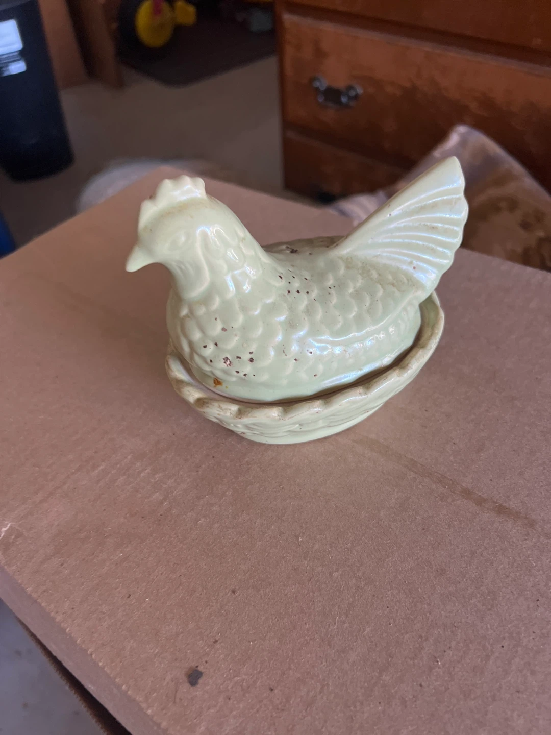 Vintage Ceramic Chicken on Nest