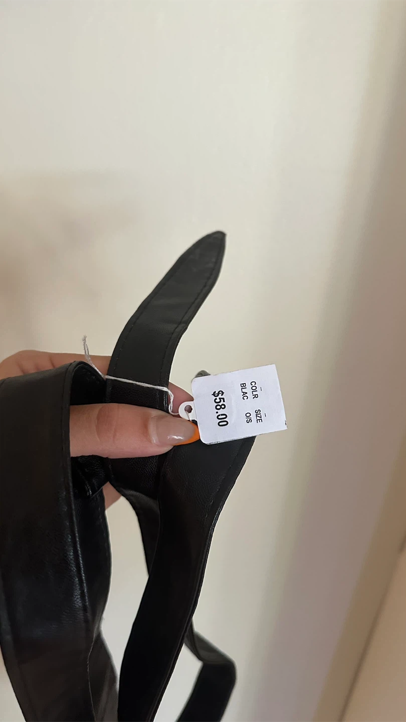 Black Vegan Leather Belt - One Size - photo 3