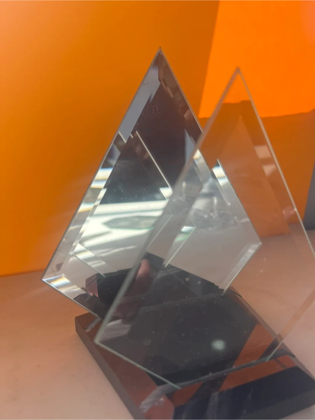 Partylite candle holder, Marble base, Mirror image image indicator(2)