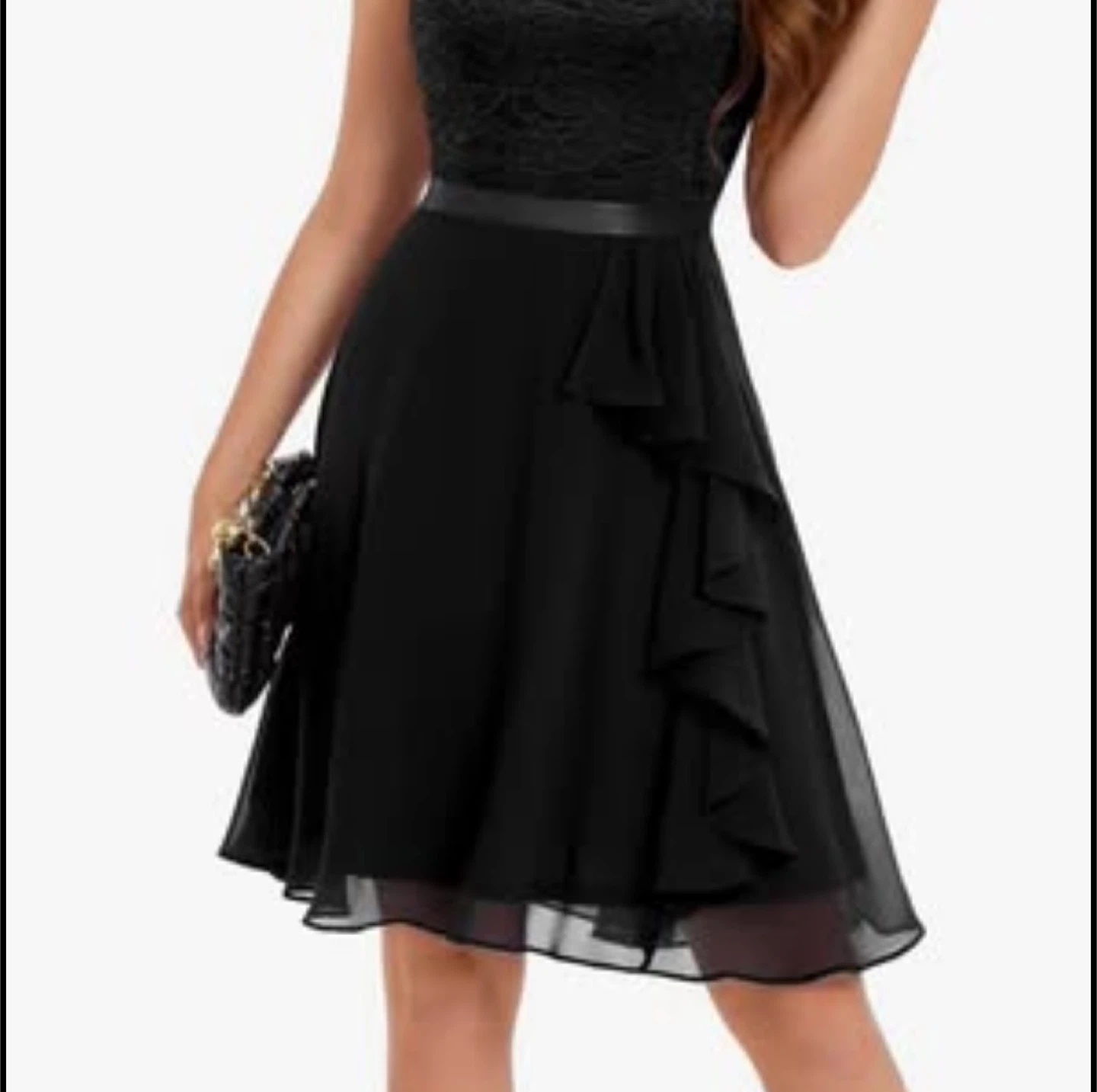 Wedtrend Black Lace Flutter Sleeve Dress - photo 5