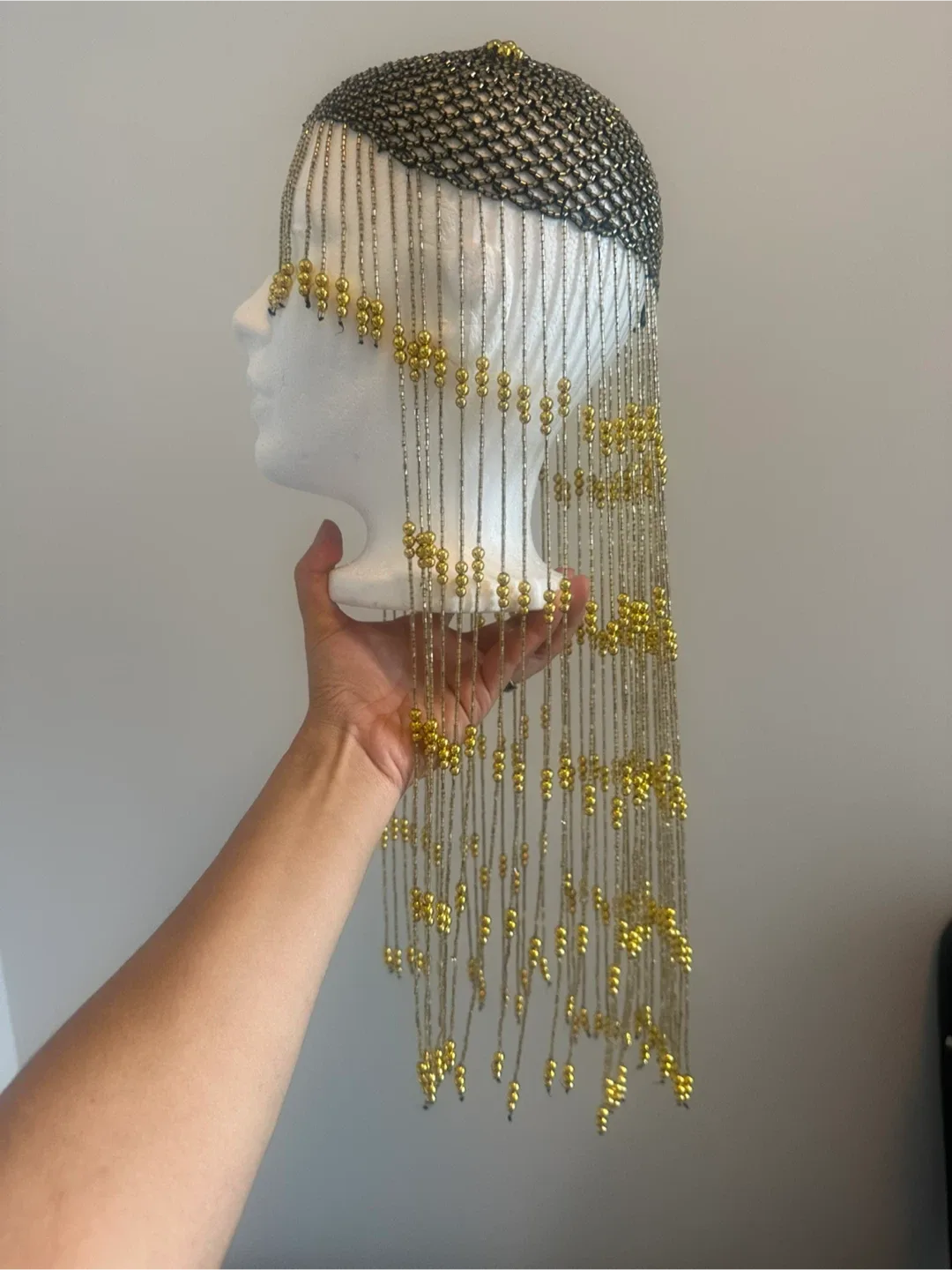 🧡Gold Cleopatra like Beaded Headpiece - costume piece thumbnail