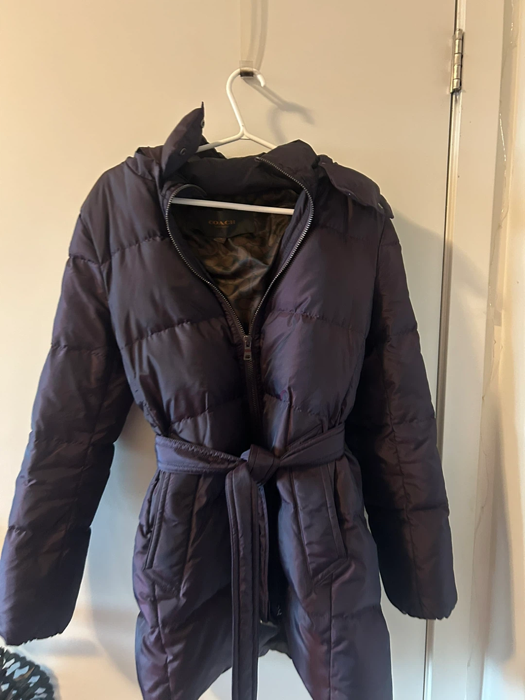 Coach Purple Puffer Coat