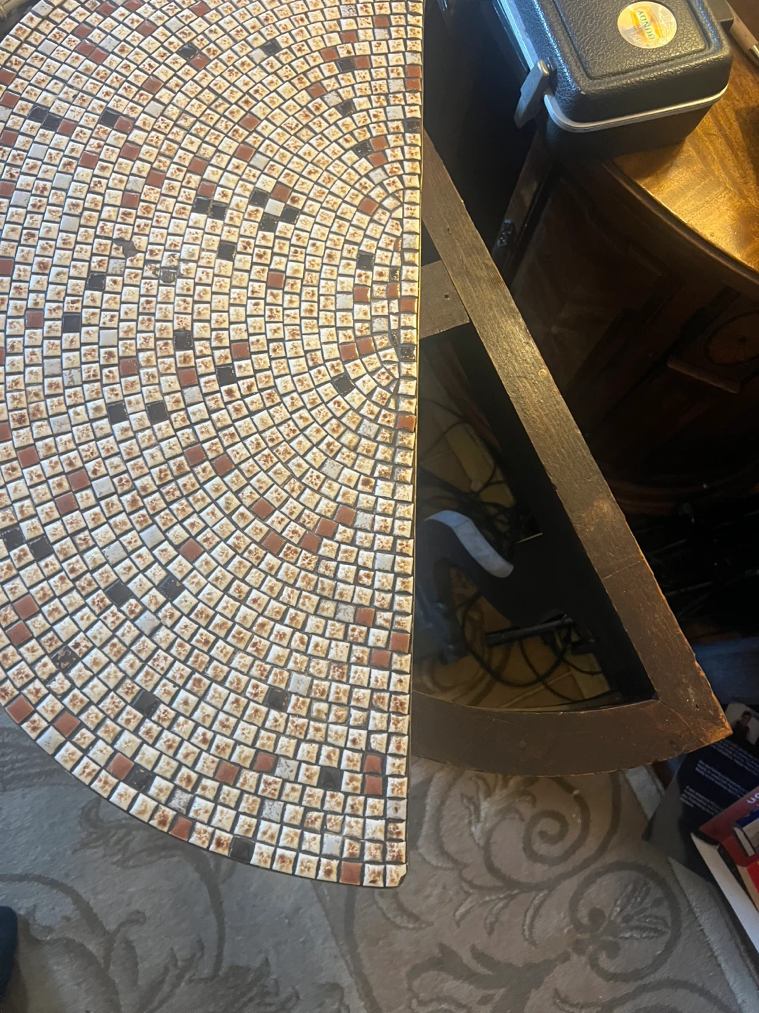 Mosaic Tile Half-Moon Table - photo 5
