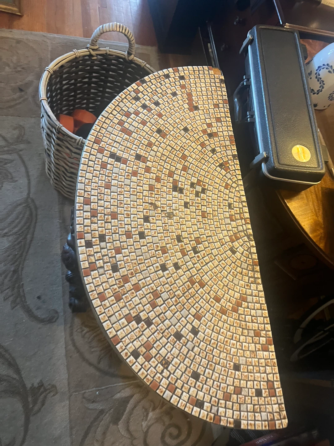 Mosaic Tile Half-Moon Table - photo 3