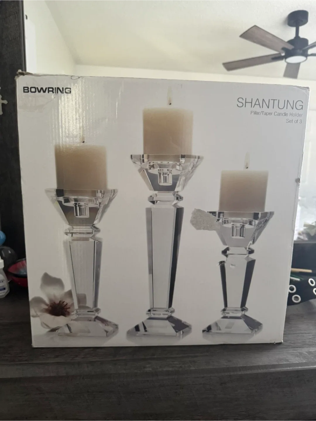 Bowring Shantung Pillar/Taper Candle Holder (Set of 3) image indicator(2)