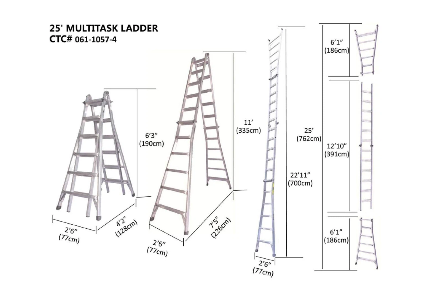 Mastercraft Aluminum Multi-Task Ladder with Shoes and Stabilizer