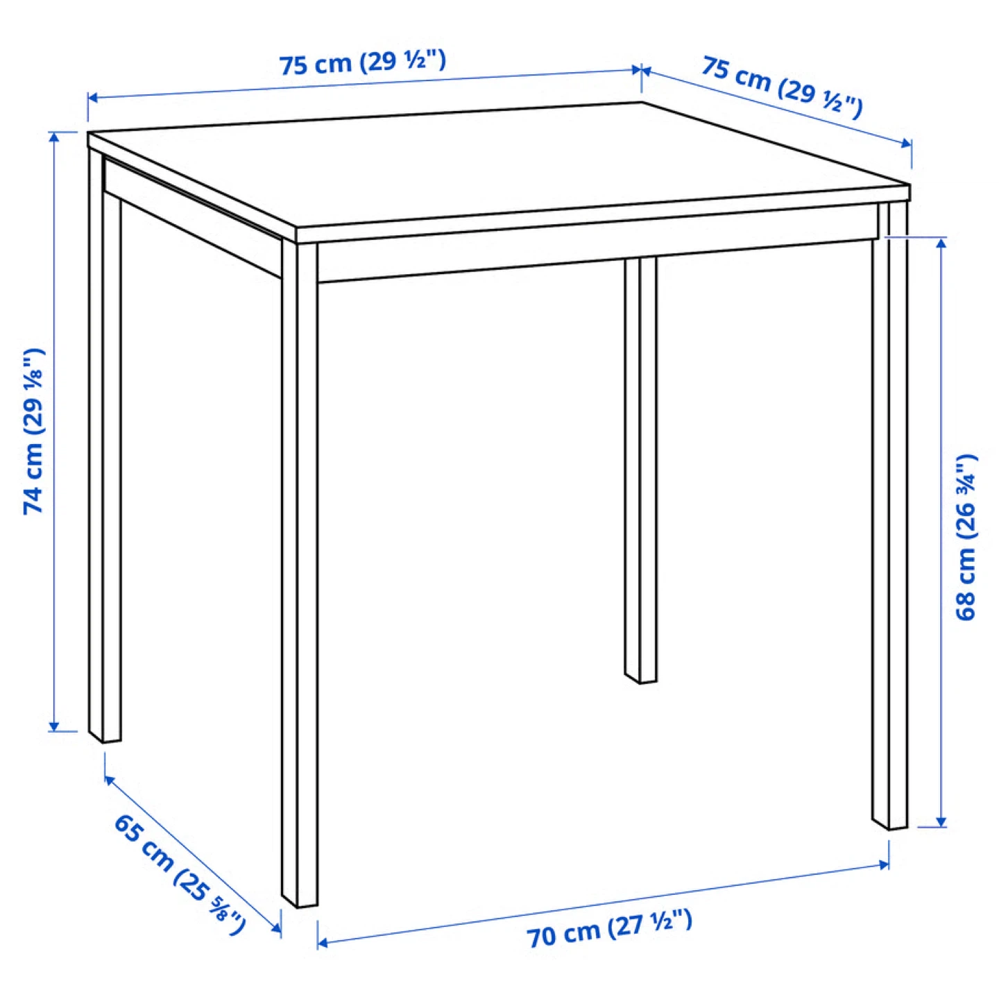 IKEA White Square Table 29 1/2" - photo 3