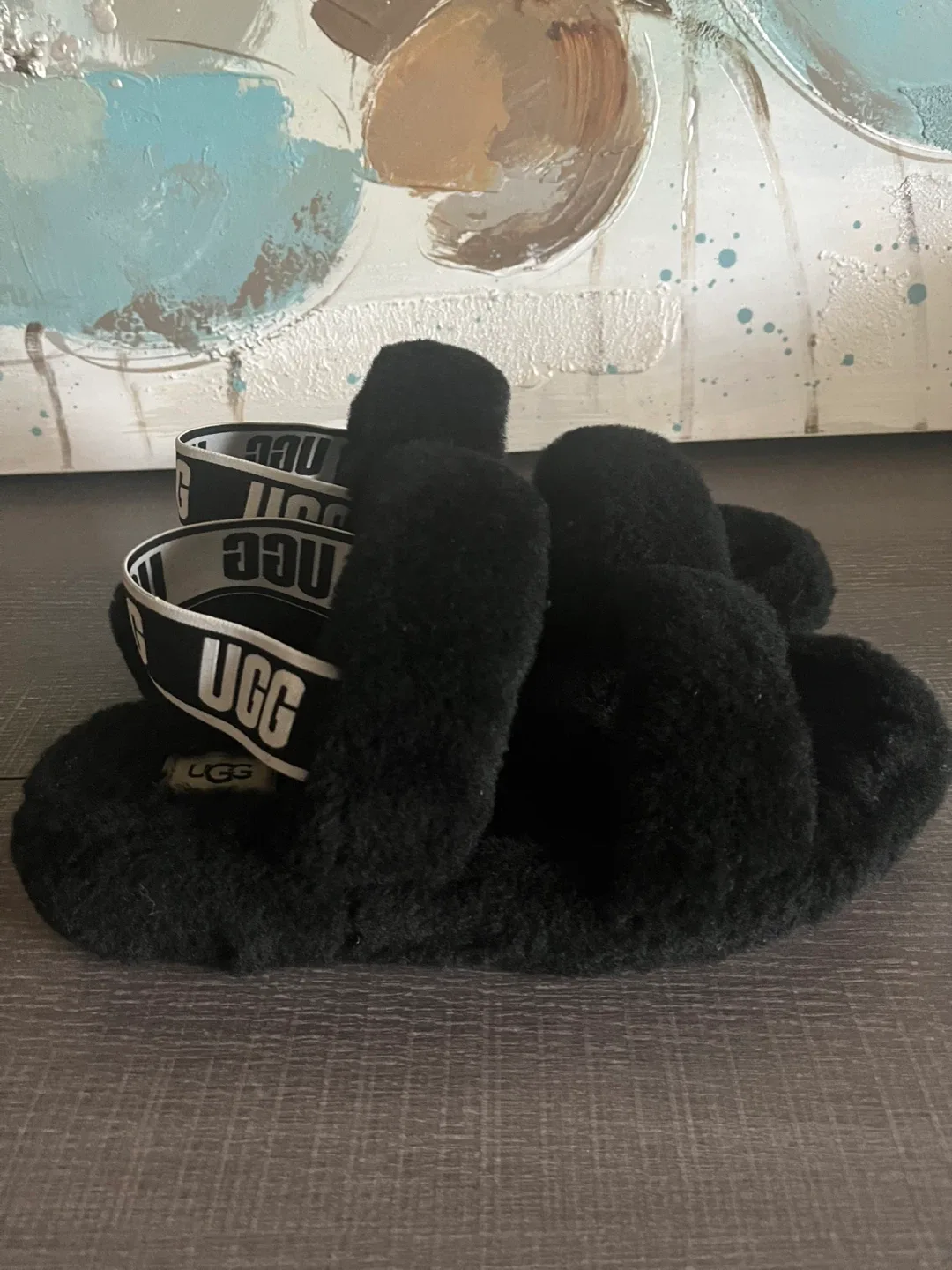 Women’s UGG Fluffy Oh Yeah Slide Slippers- Black image indicator(2)
