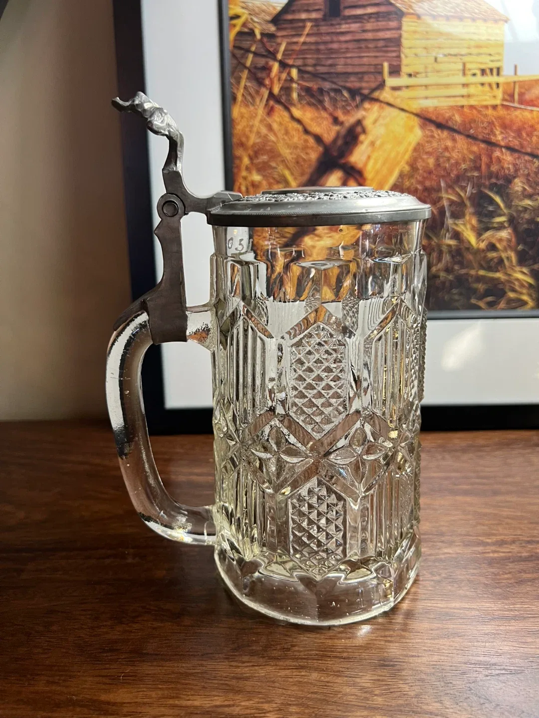 Vintage Glass Beer Stein thumbnail