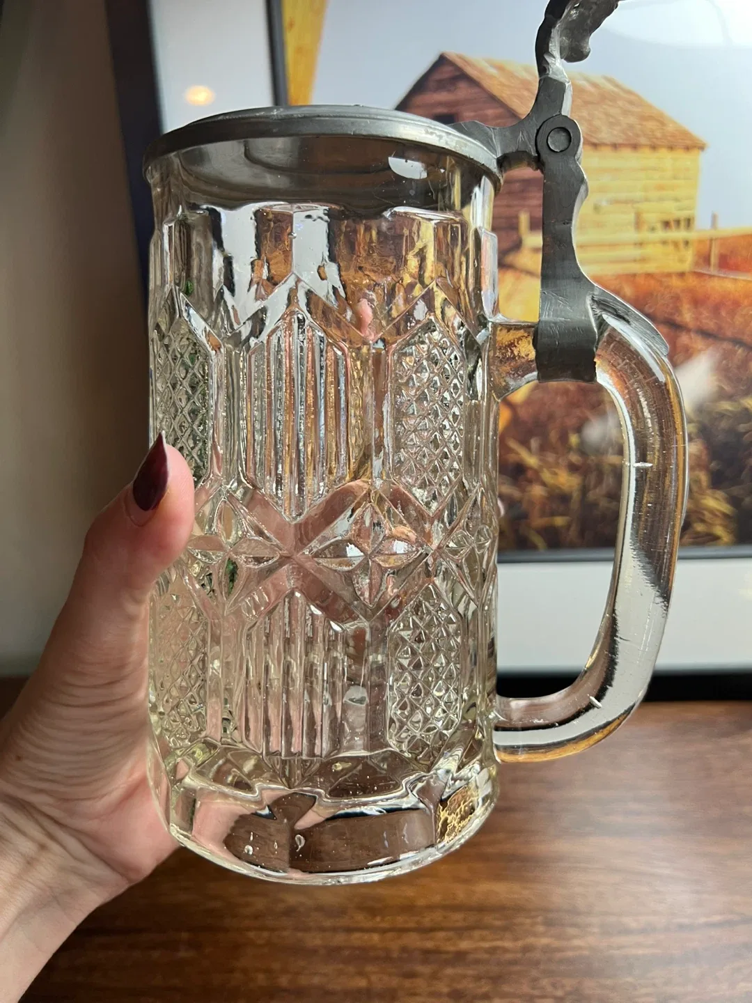 Vintage Glass Beer Stein image indicator(7)