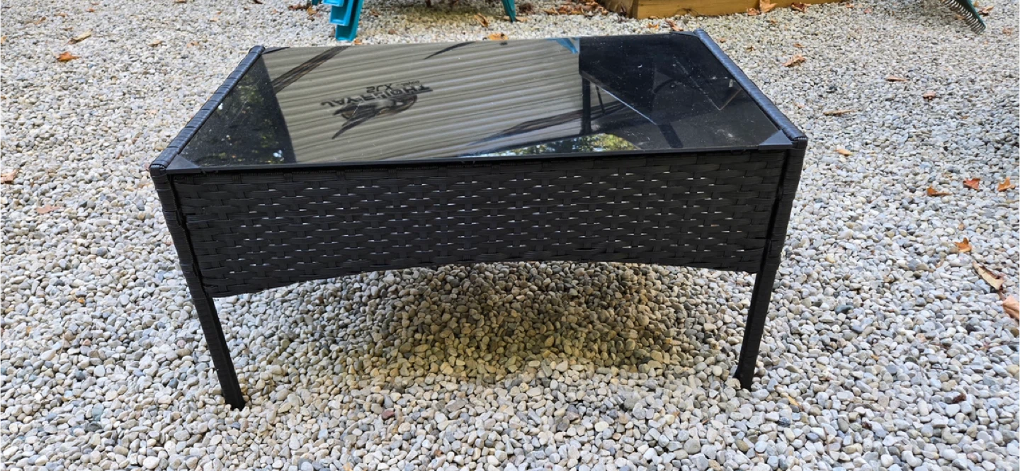 Black Wicker Patio Coffee Table