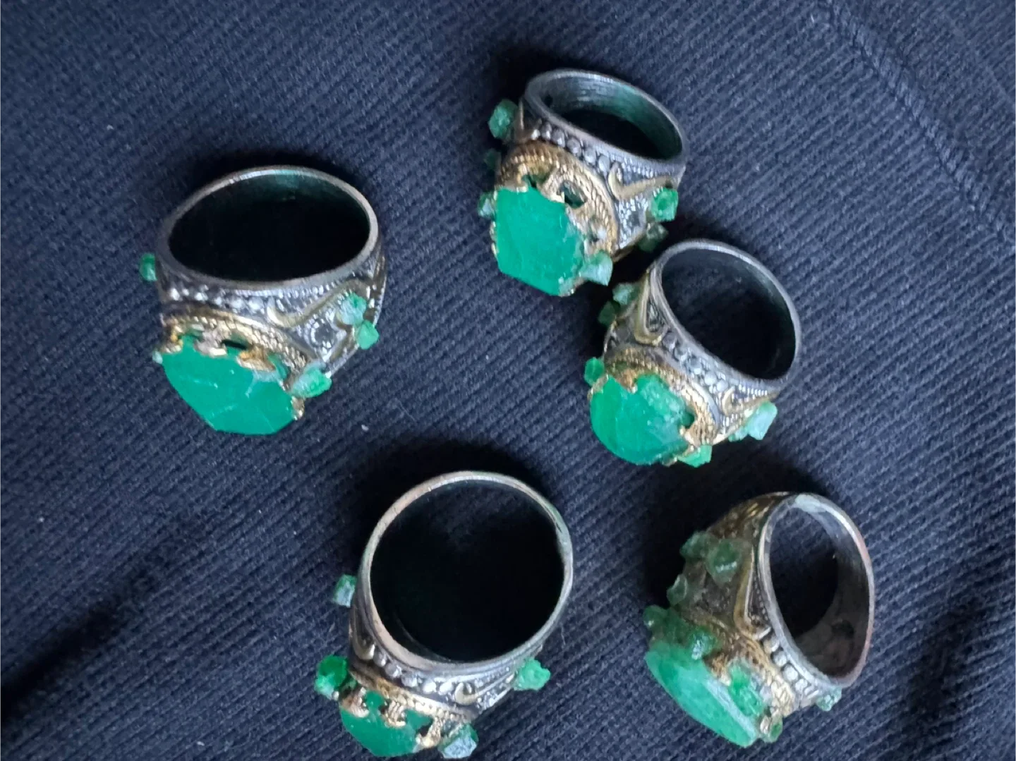 Vintage Emerald Rings - Set of 5 image indicator(4)