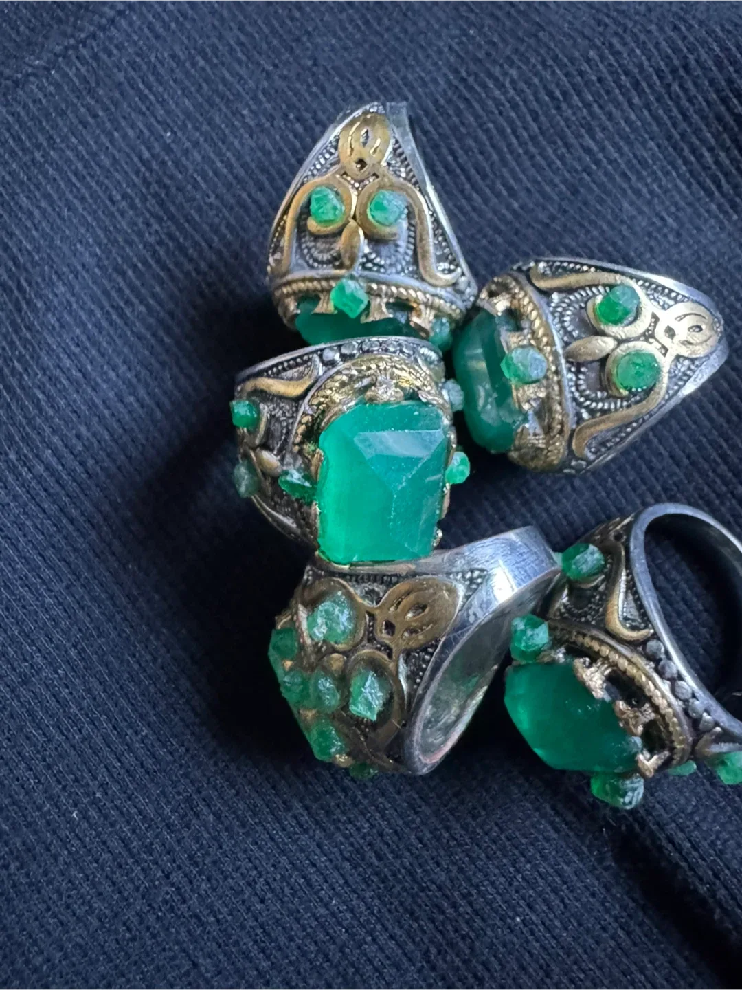 Vintage Emerald Rings - Set of 5 image indicator(2)