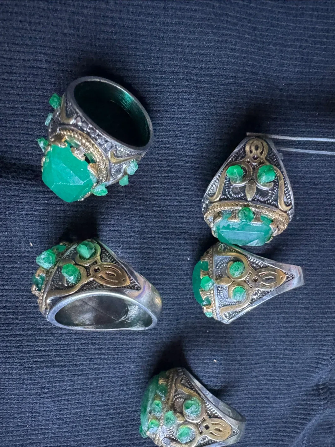 Vintage Emerald Rings - Set of 5 image indicator(3)