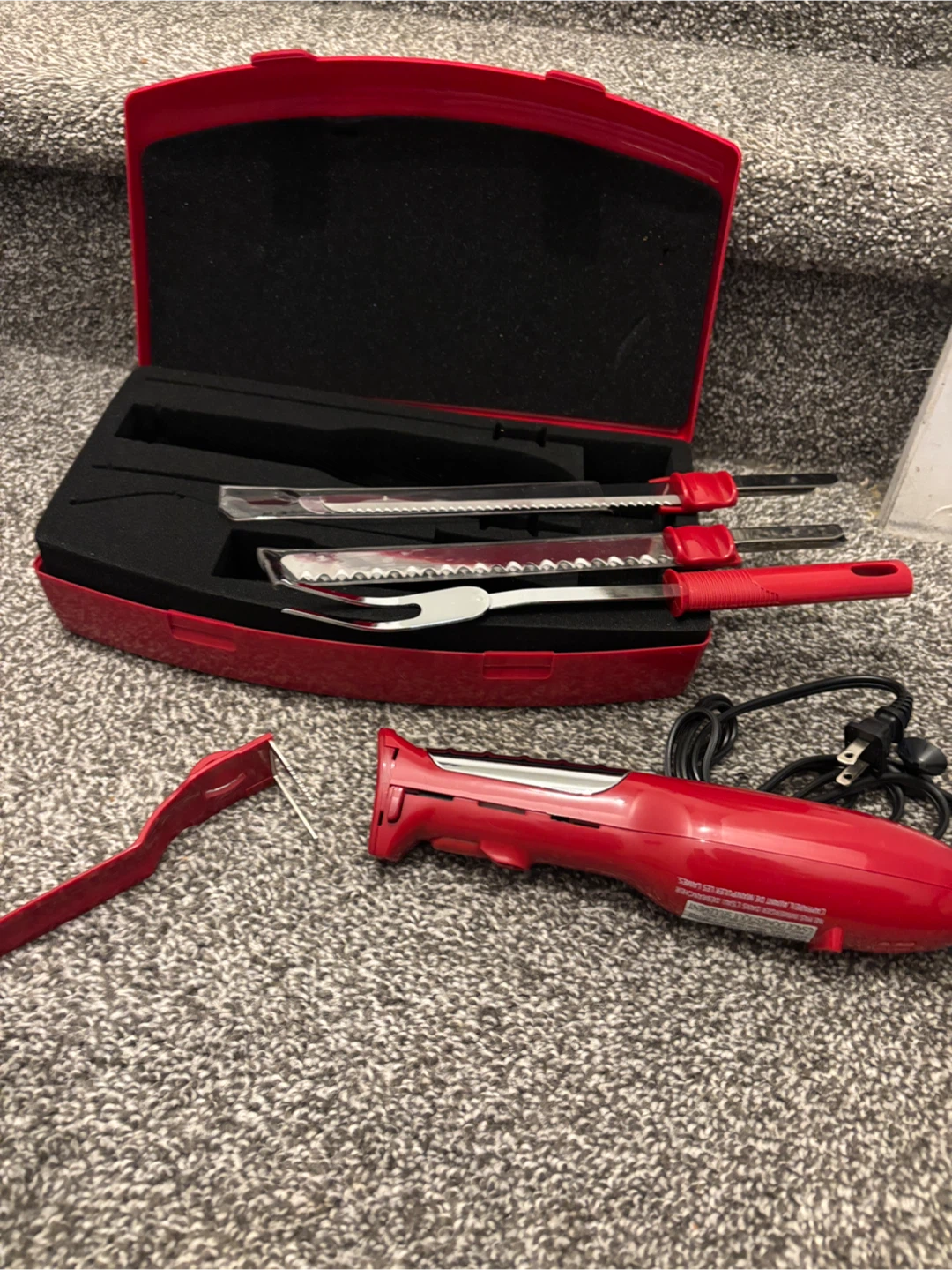 Red Electric Food Carving Knife Set - photo 2