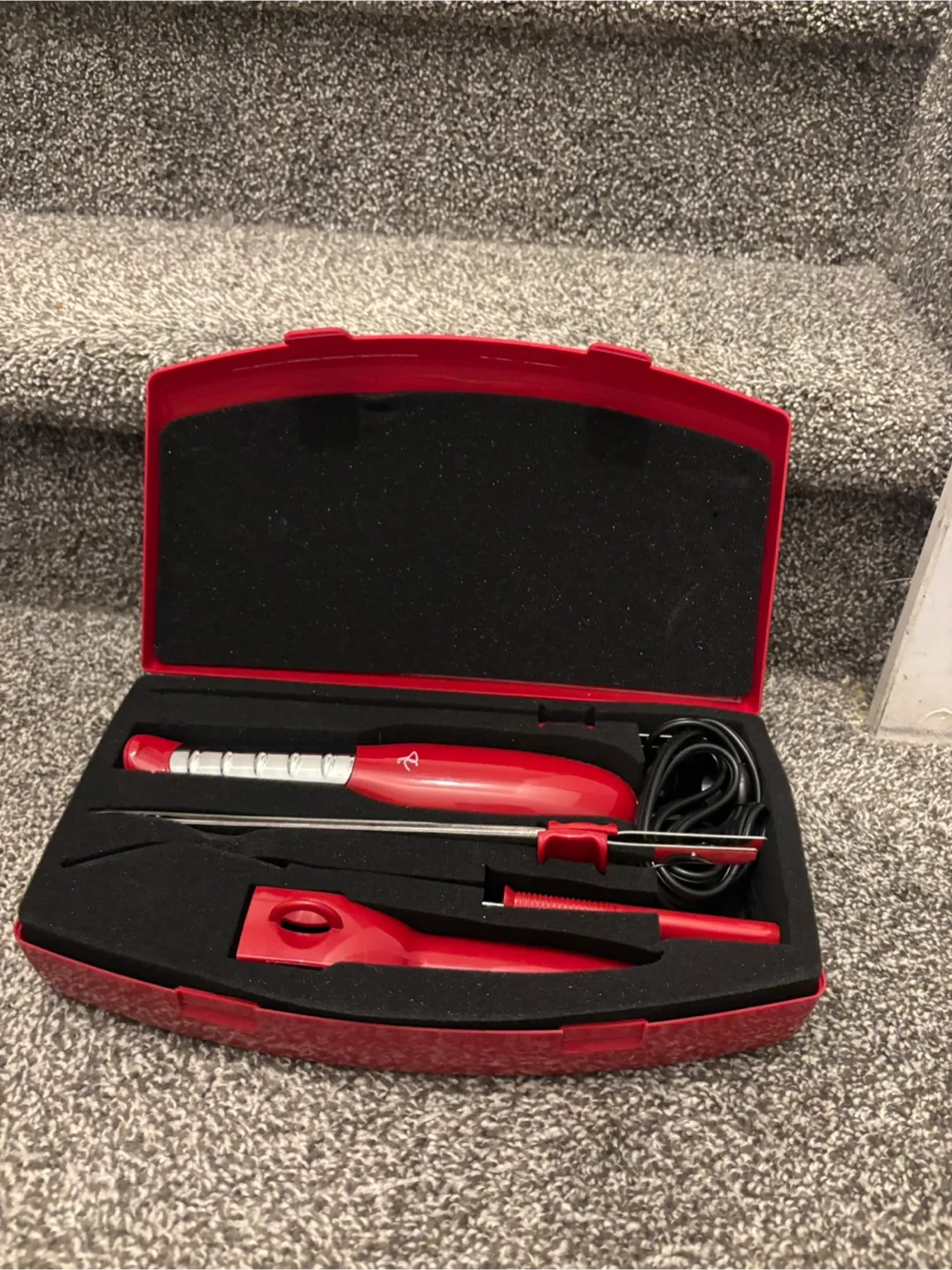 Red Electric Food Carving Knife Set