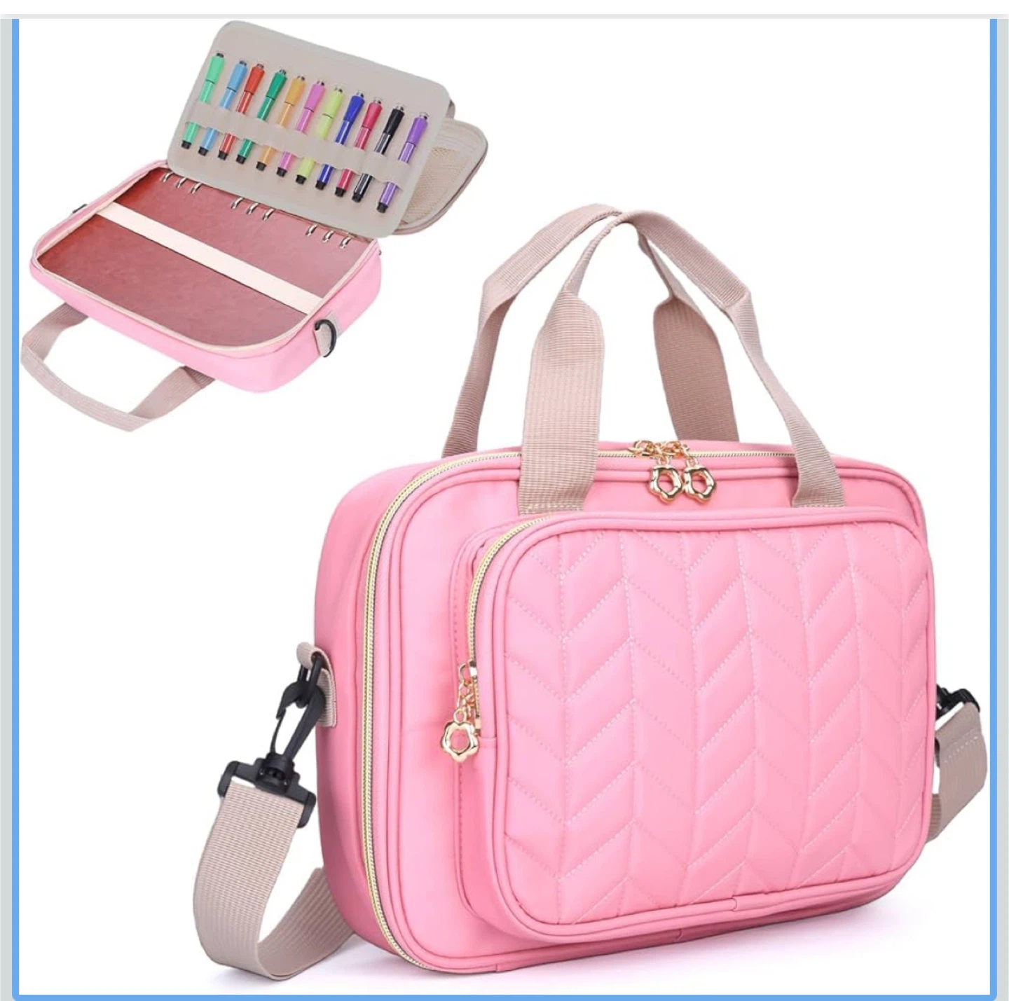Pink Bible Case/Book Tote Bag - 12 x 8.5 inches