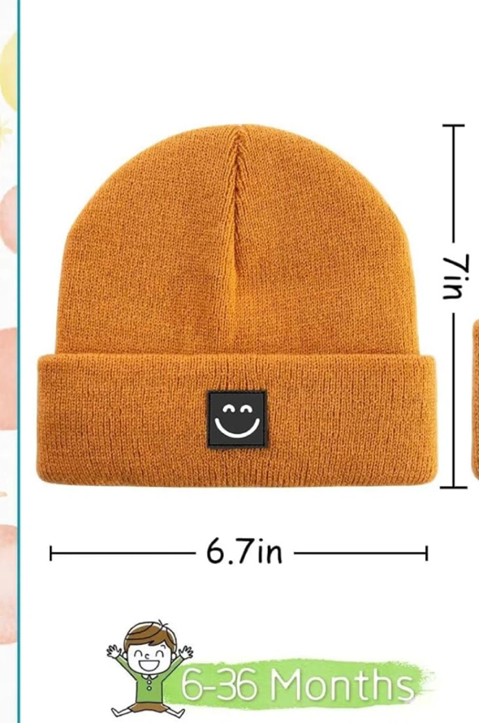 Cute Smile Face Beanie - 6-36 Months - photo 2