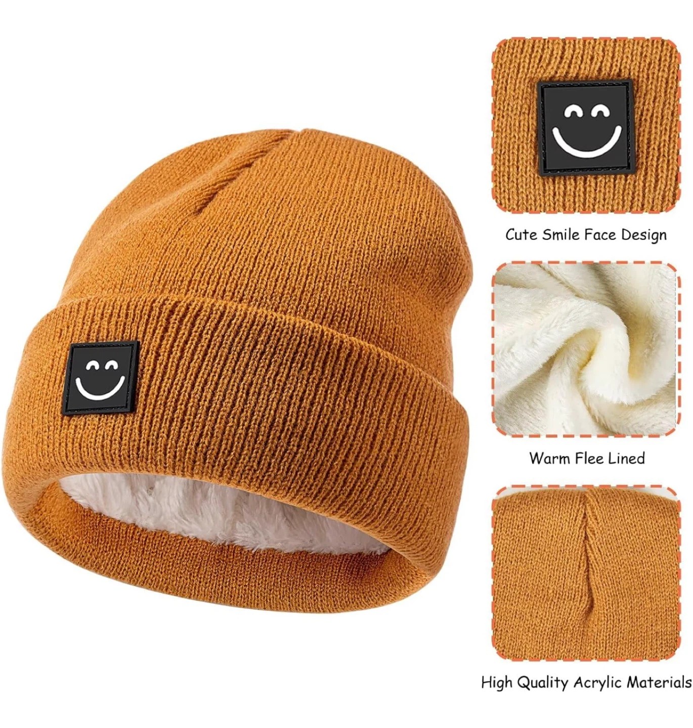 Cute Smile Face Beanie - 6-36 Months - photo 3