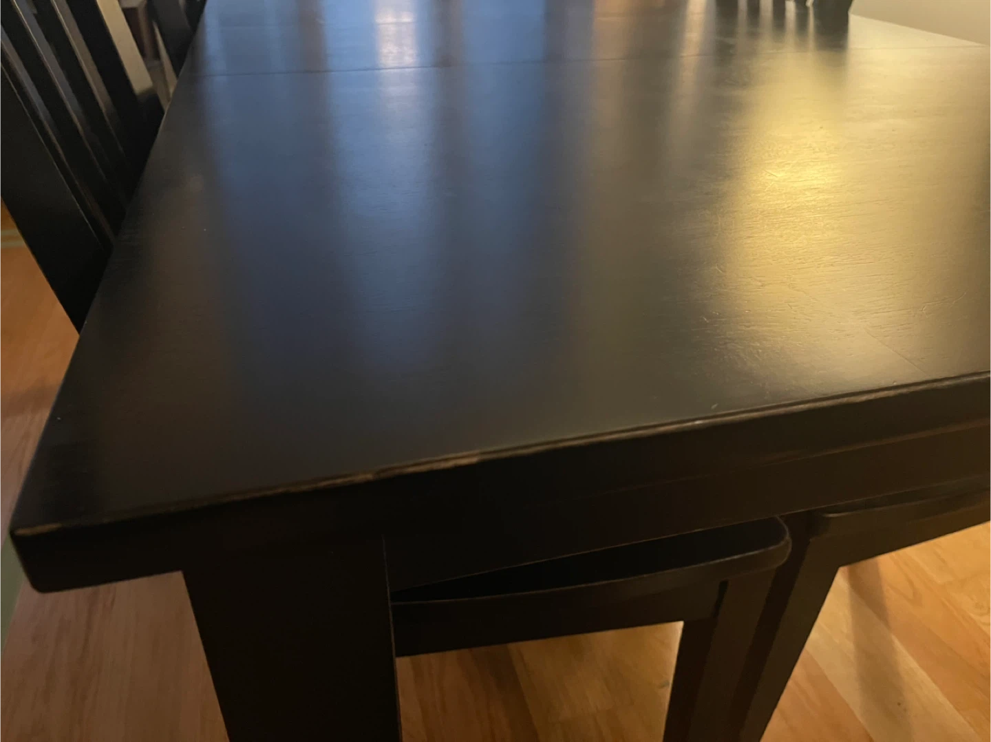Elegant wood extendable dining table with chairs - photo 5