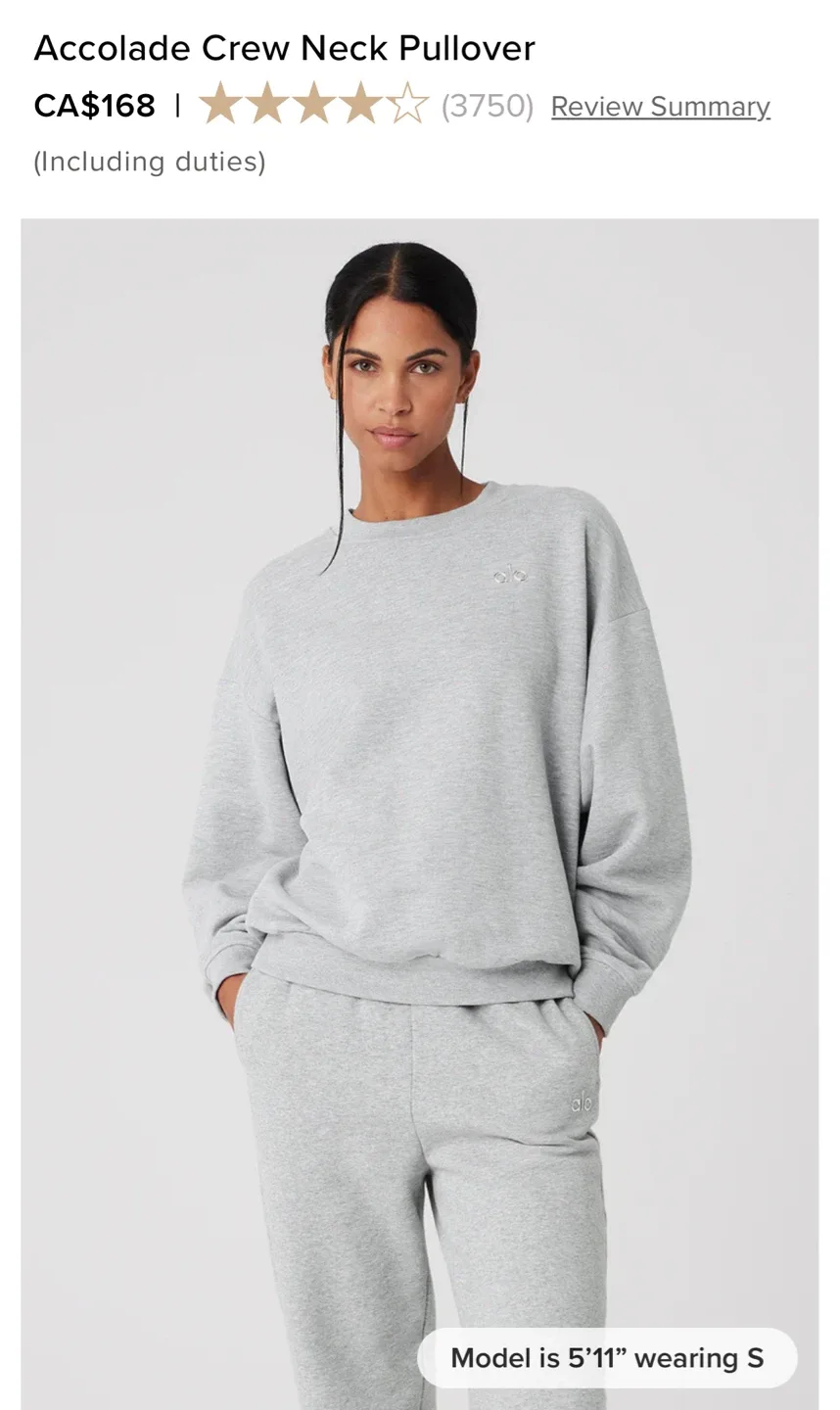 ALO Accolade Crewneck & Joggers Set - Heather Grey image indicator(3)