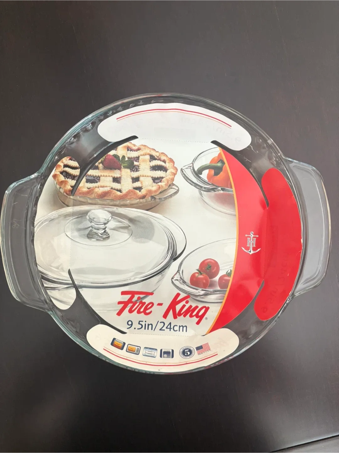 Anchor Hocking Fire-King 9.5in Glass Pie Dish thumbnail