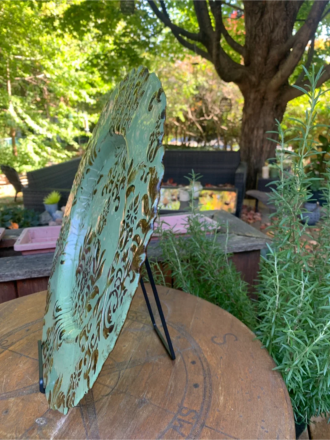 Decorative Serving Plate - Green & Gold image indicator(5)