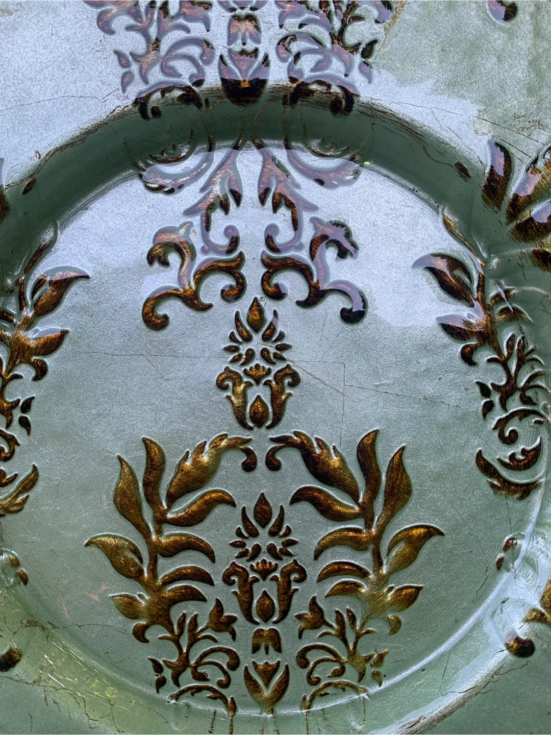 Decorative Serving Plate - Green & Gold image indicator(2)