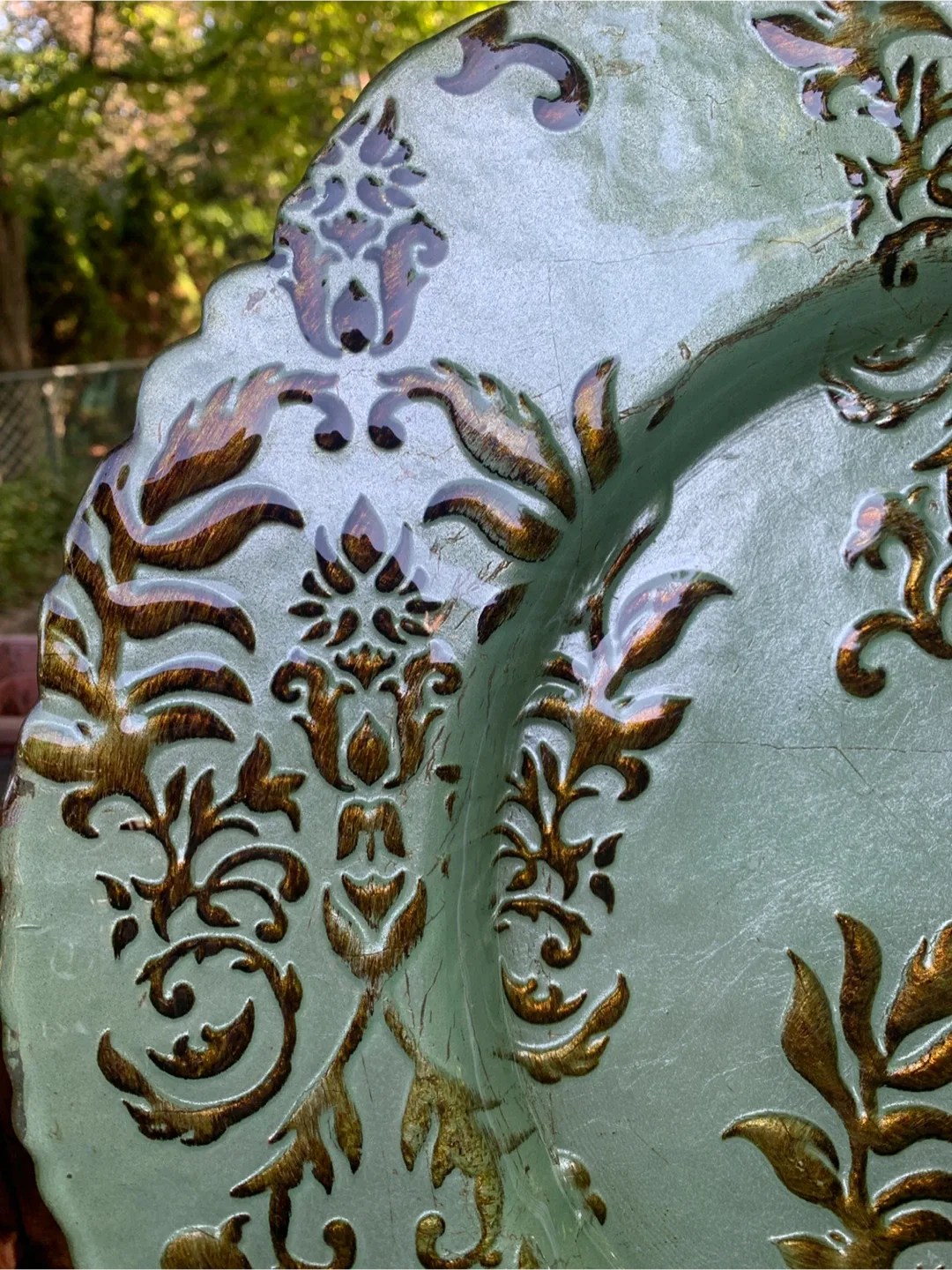 Decorative Serving Plate - Green & Gold image indicator(3)