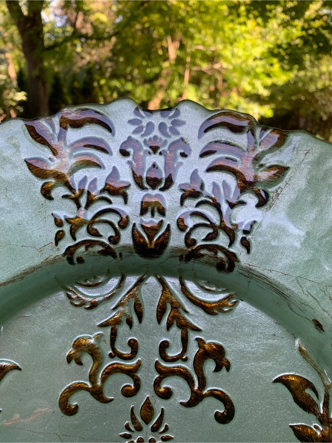 Decorative Serving Plate - Green & Gold image indicator(6)