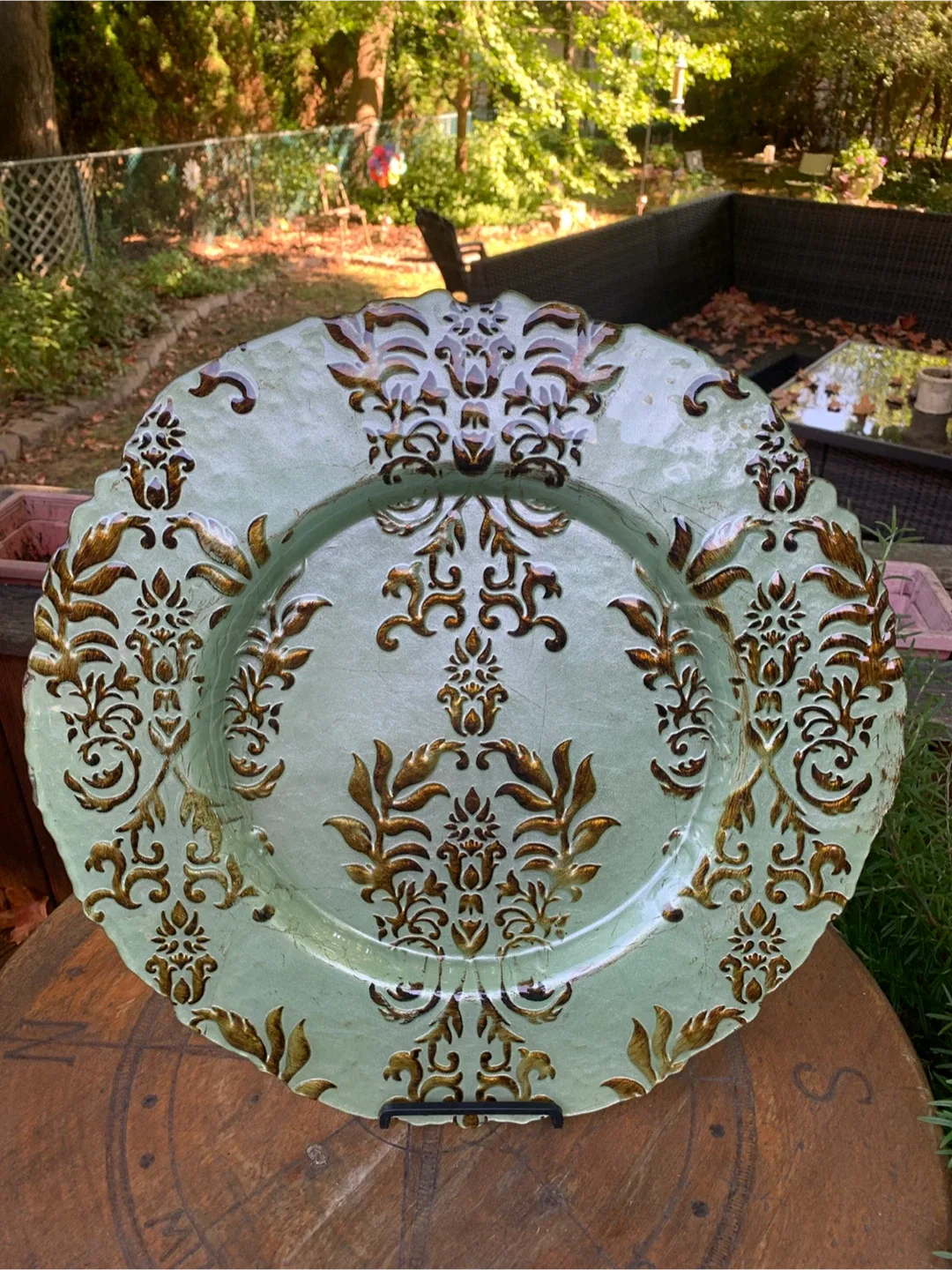Decorative Serving Plate - Green & Gold image indicator(7)