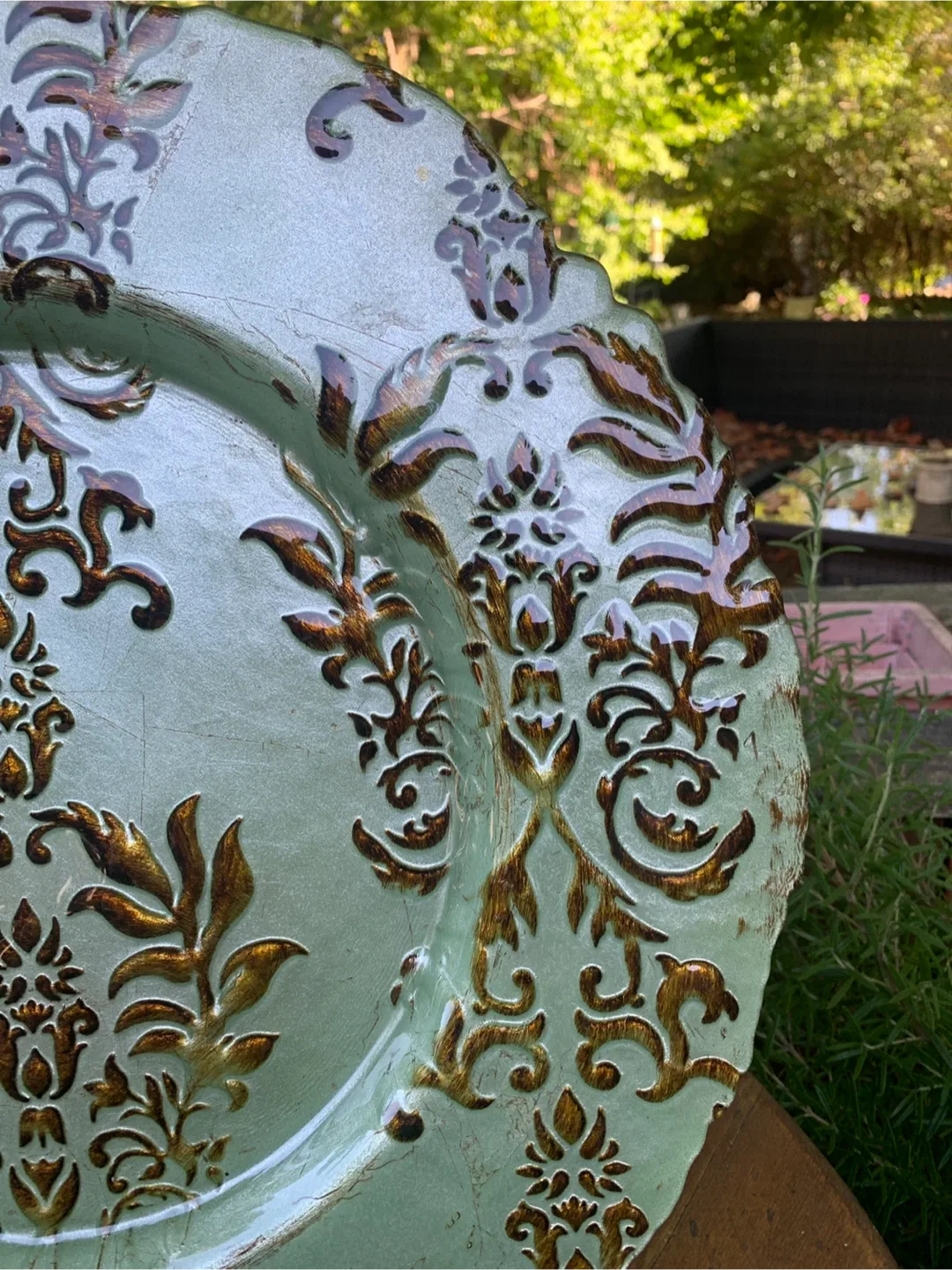 Decorative Serving Plate - Green & Gold image indicator(8)