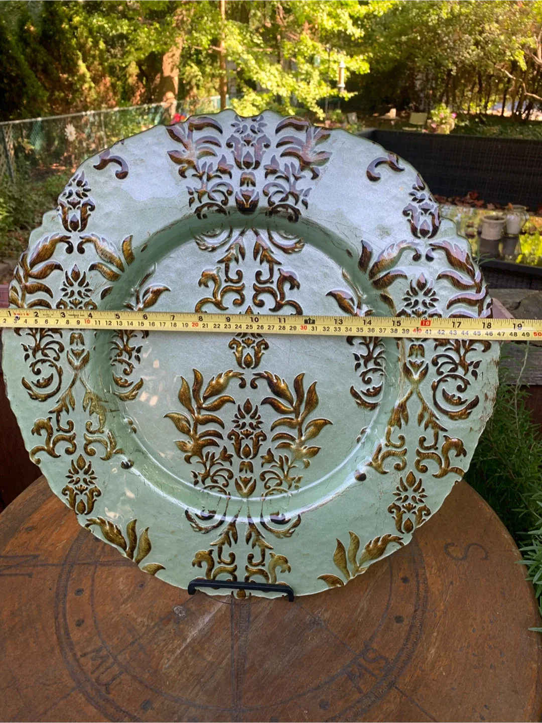 Decorative Serving Plate - Green & Gold image indicator(10)