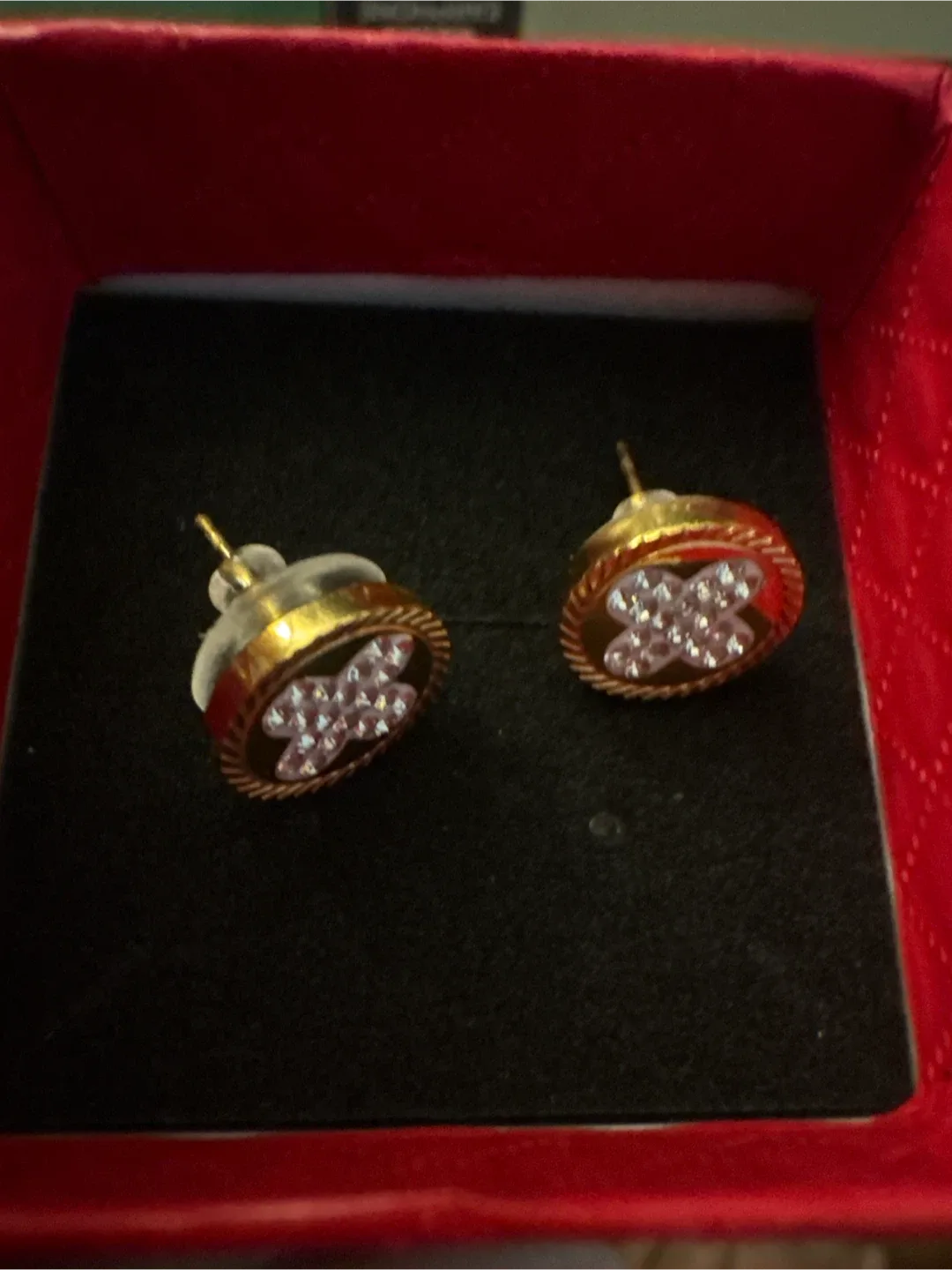 18K Gold Clover CZ Stud  Earrings New image indicator(3)