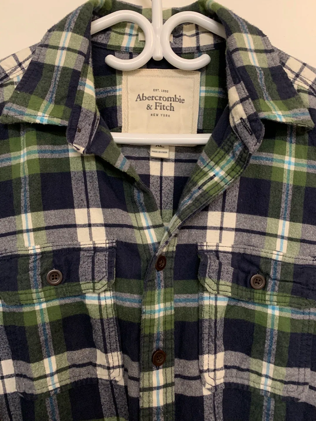 Abercrombie & Fitch XL Plaid Flannel Shirt 🧡 image indicator(3)