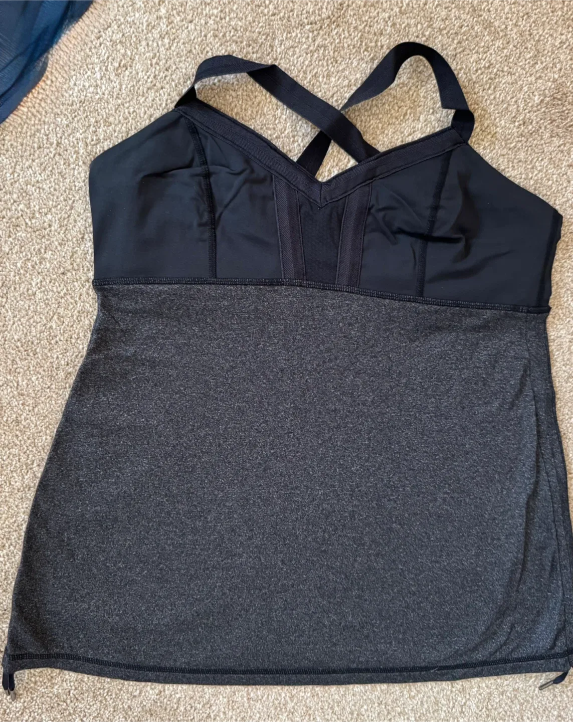 Lululemon Tank Top - Black & Grey, Size 8 image indicator(2)