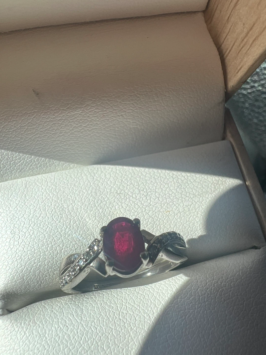 Ruby Ring - 10K Gold with diamonds