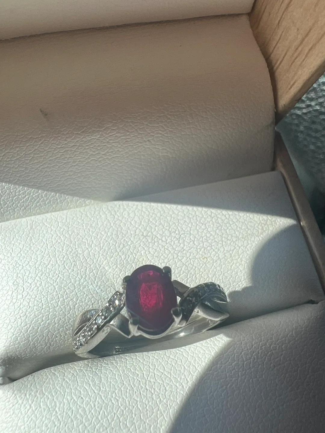Ruby Ring - 10K Gold with diamonds thumbnail
