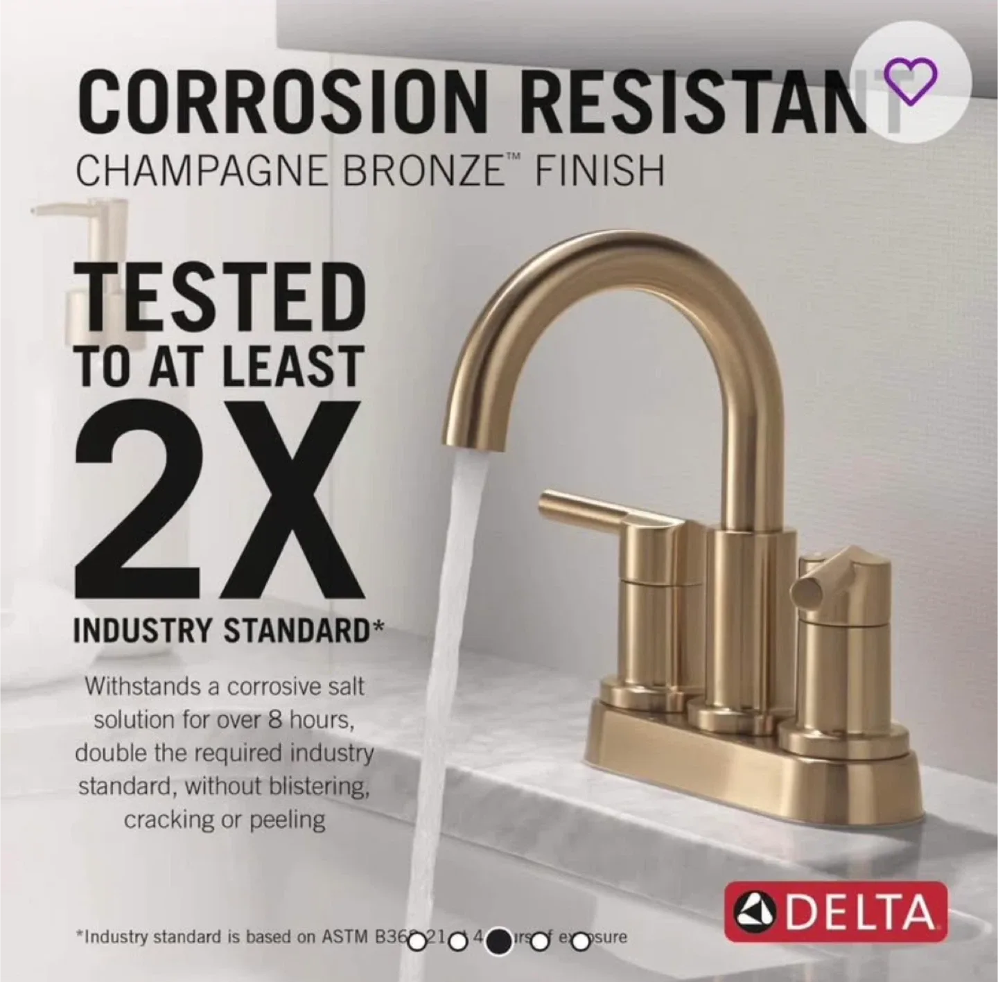 Brushed Gold Delta Centerset Bathroom Faucet image indicator(2)