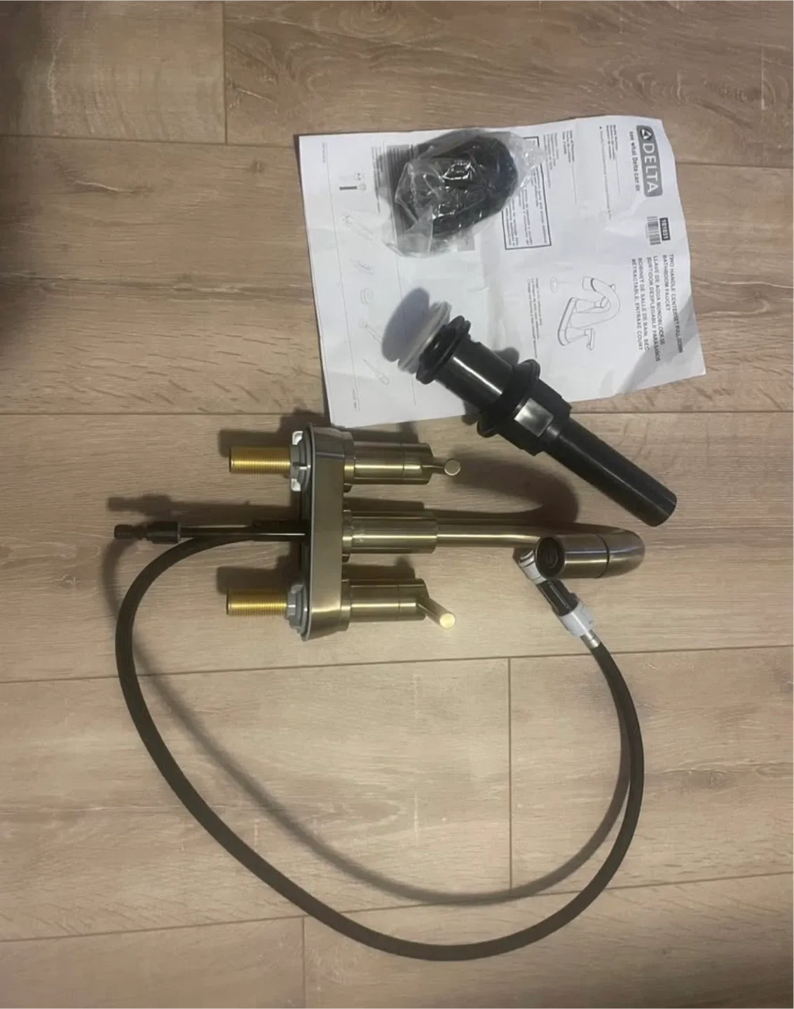 Brushed Gold Delta Centerset Bathroom Faucet image indicator(6)