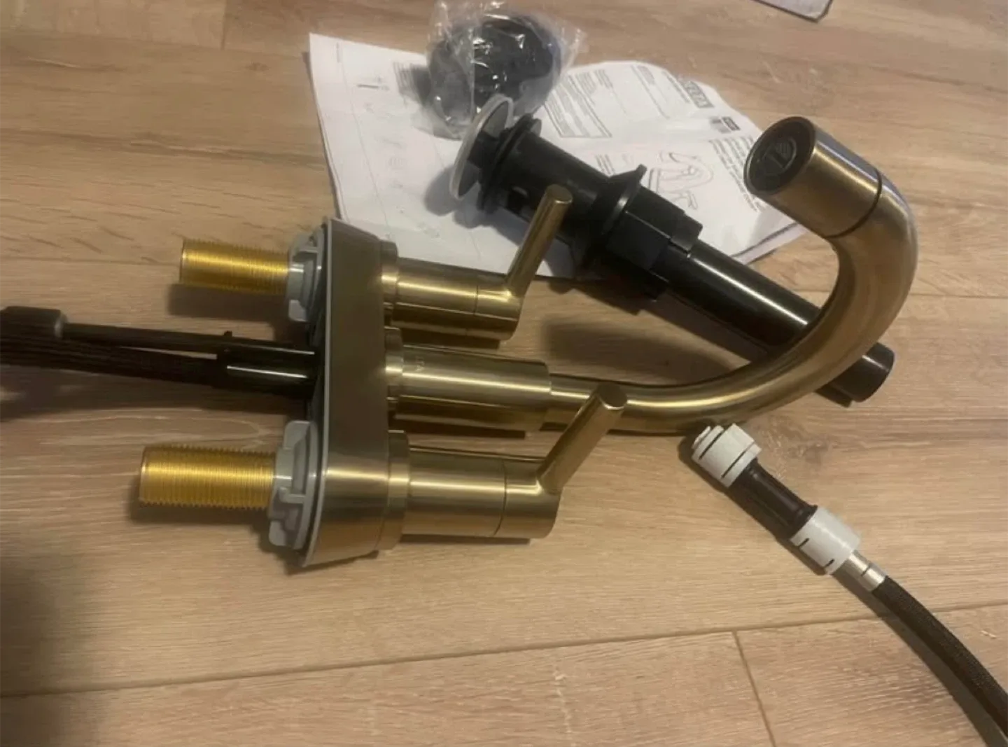 Brushed Gold Delta Centerset Bathroom Faucet image indicator(7)