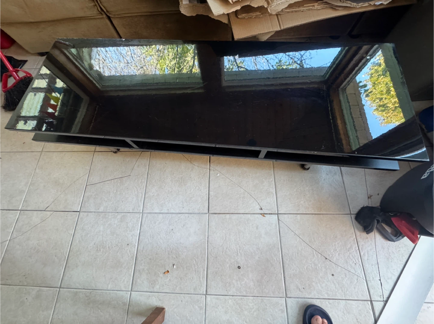 Black Coffee Table with Glass Top - photo 2