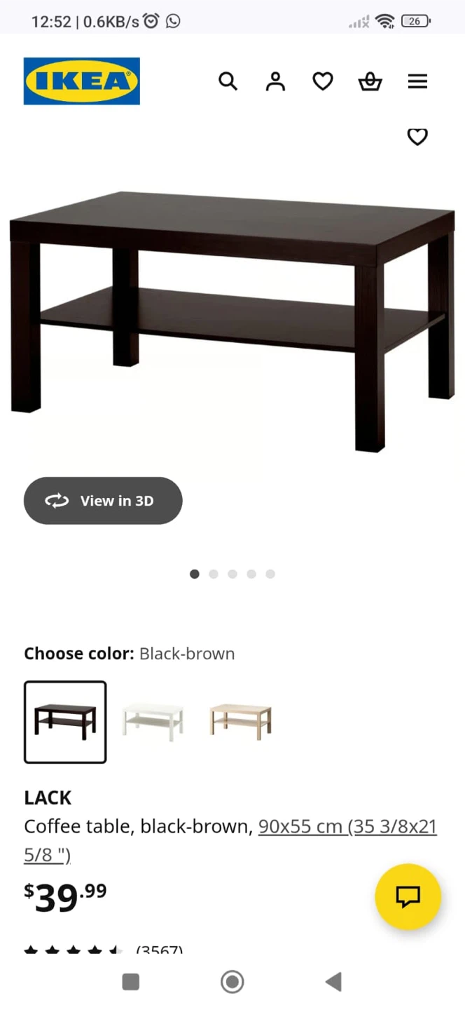 IKEA LACK Coffee Table, Black-Brown, 90x55 cm - photo 2