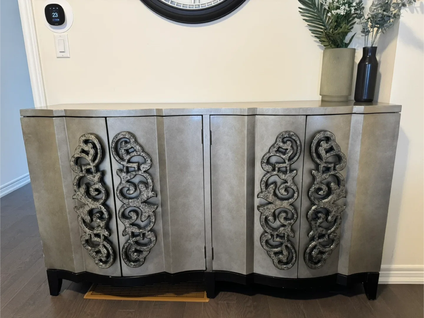 Silver Cabinet with Ornate Door Details image indicator(2)