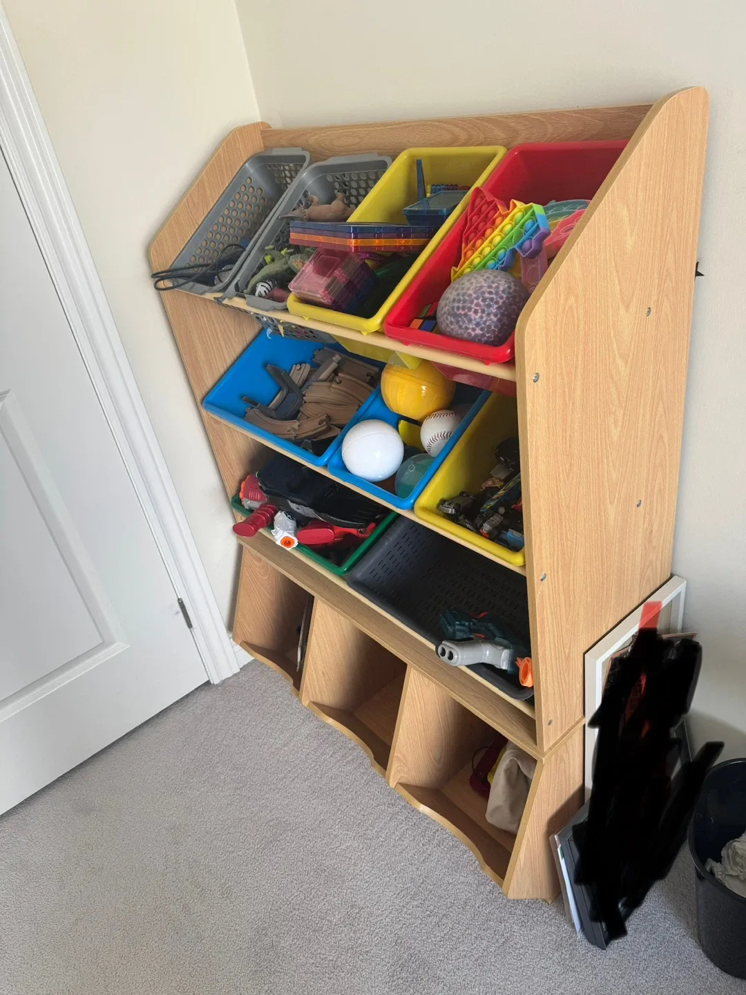 Toy Storage Shelf with Bins image indicator(2)