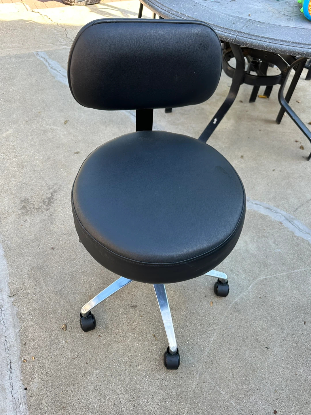 Black Rolling Swivel Stool Chair - photo 3